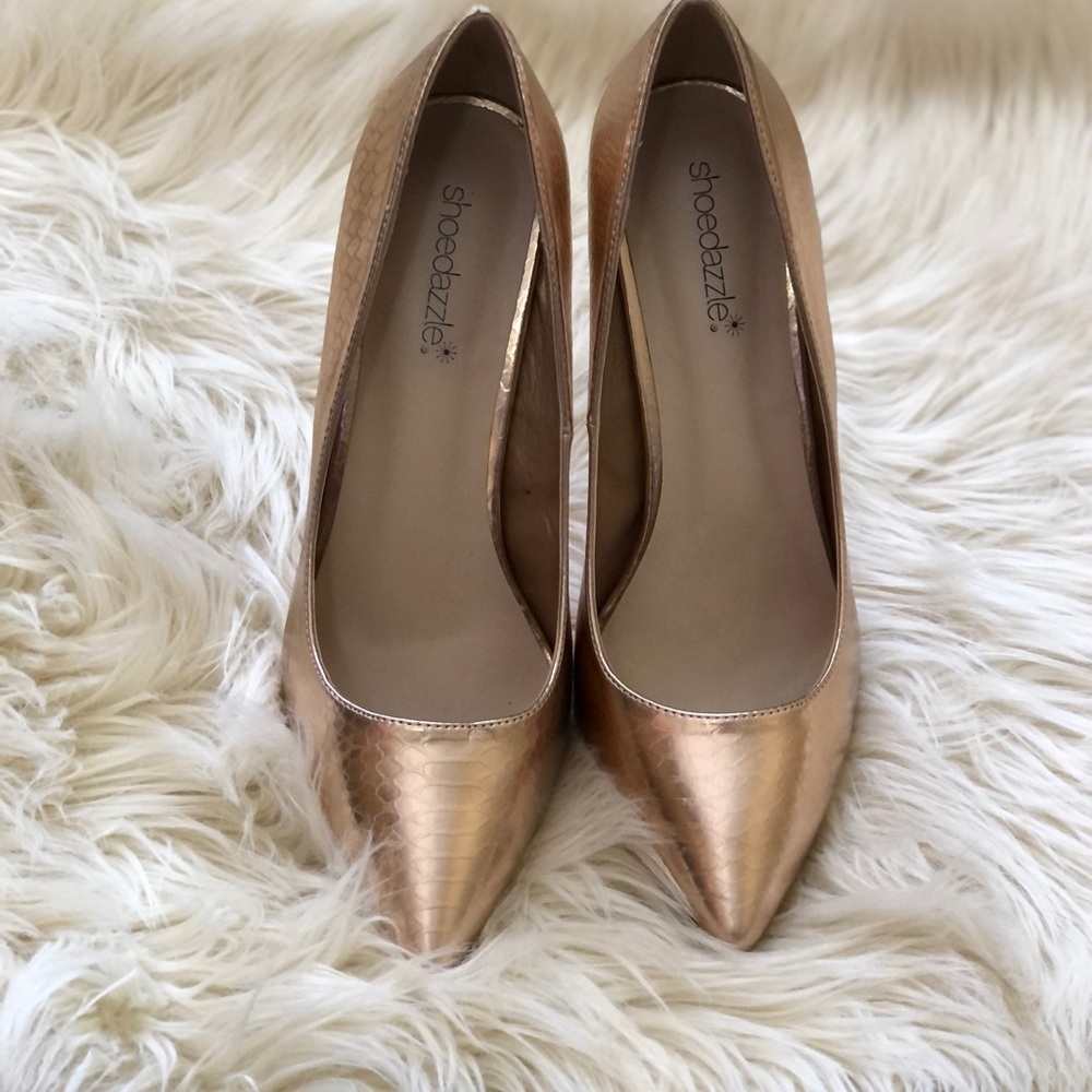 Rose Gold High Heels Size 9 - Picture 2 of 2
